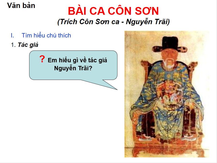 Bài 6 - Tiết 21: Bài ca Côn Sơn (Côn Sơn ca - trích) 