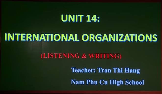 Unit 14: International Organizations