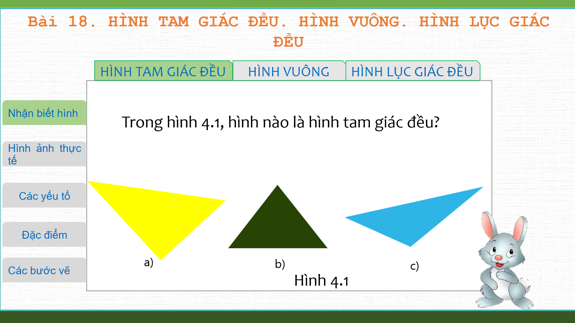 Bài 18: Hình tam giác đều. Hình vuông. Hình lục giác đều - Bộ sách Kết nối tri thức với cuộc sống