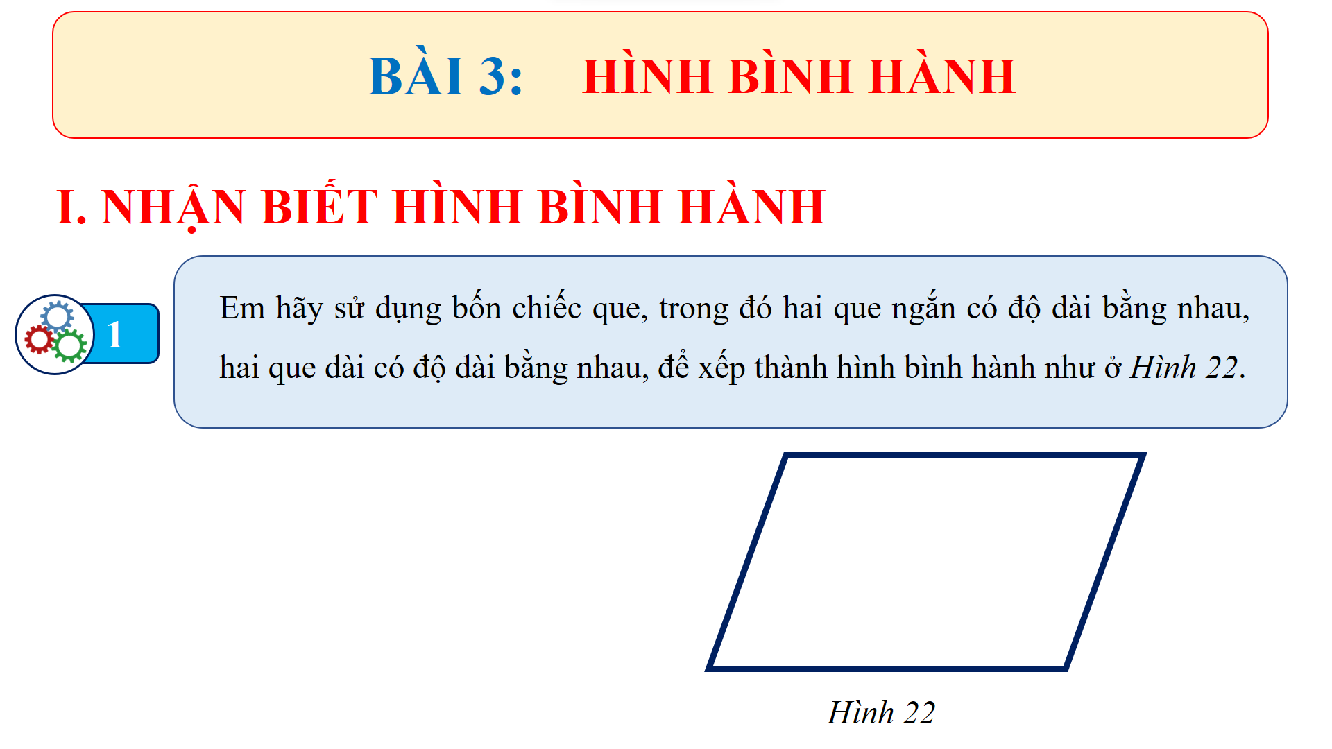 Chuyên đề Tuần 6: Bài 3: Hình bình hành (Tiết 1) - Bộ sách Cánh diều 