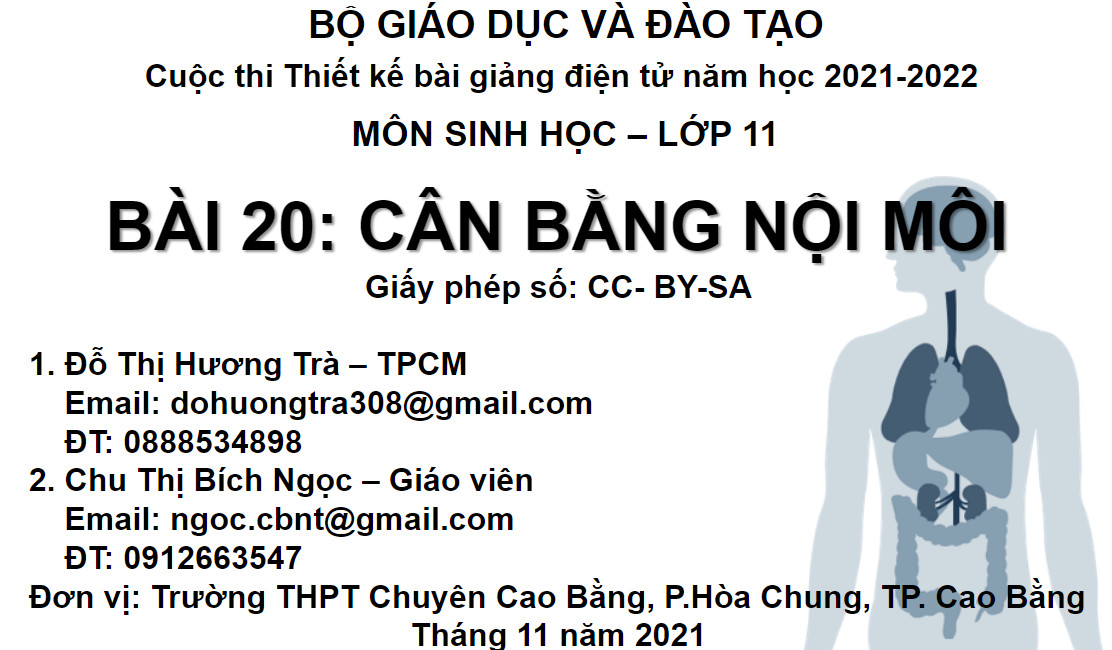 Bài 20. Cân bằng nội môi