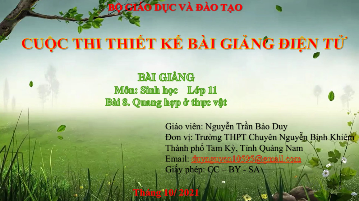 Bài 8. Quang hợp ở thực vật