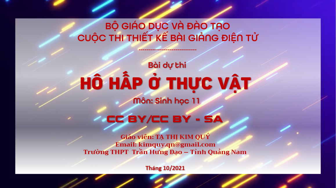 Bài 12. Hô hấp ở thực vật