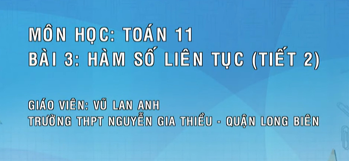 Hàm số liên tục (Tiết 2)