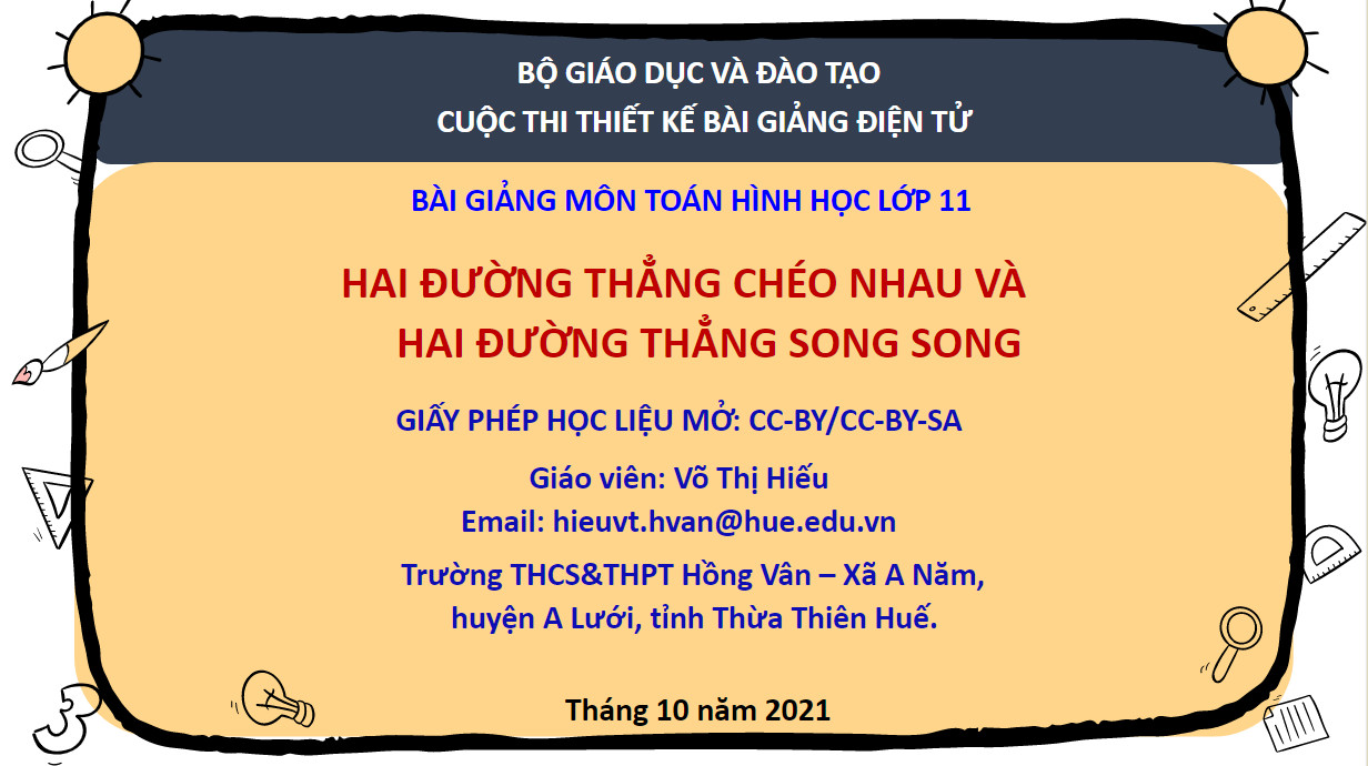 Hai đường thẳng chéo nhau và hai đường thẳng song song