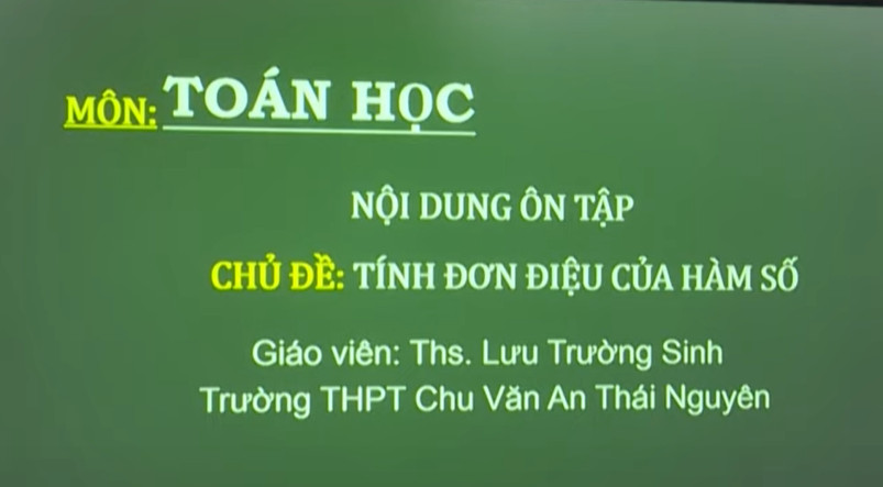 Ôn tập Chủ đề Tính đơn điệu của hàm số